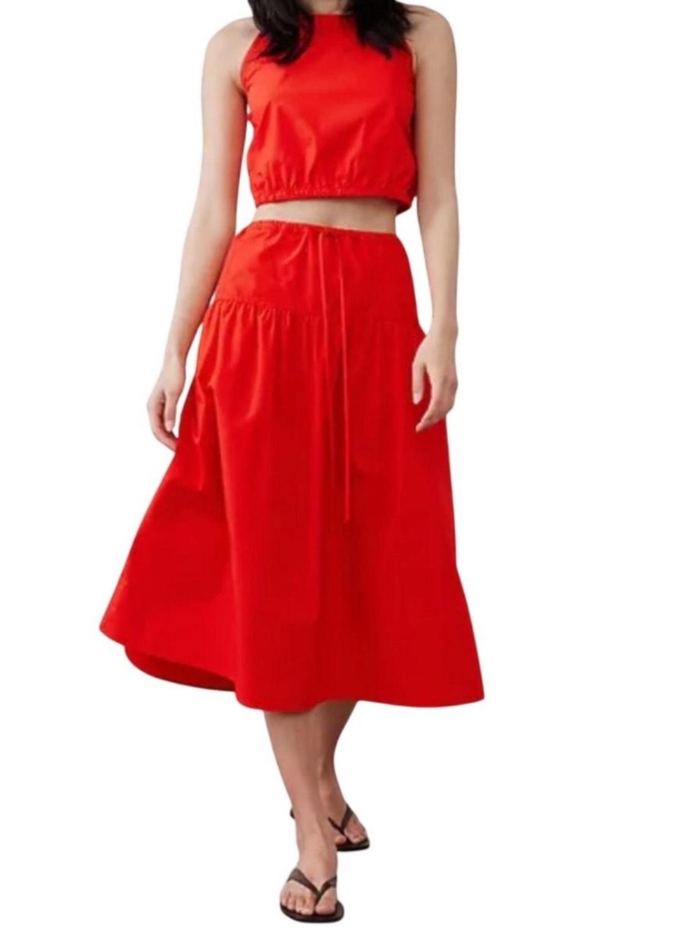 Banana Republic Bright Red Midi Skirt